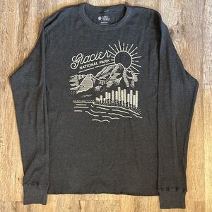 Glacier National Park Men's Gray Long Sleeve Shirt